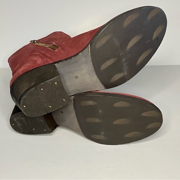 Seychelles Weekenders Castanets Boots Women's 8 Burgundy Suede Ankle Booties - Picture 5 of 9
